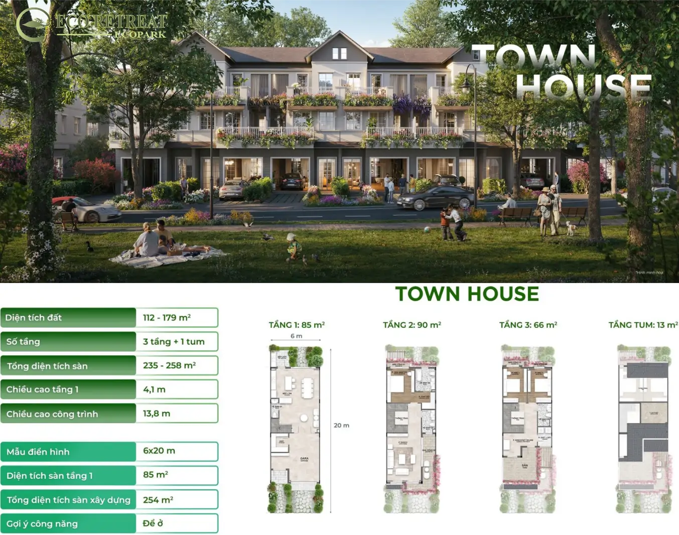 nhà phố town house eco retreat