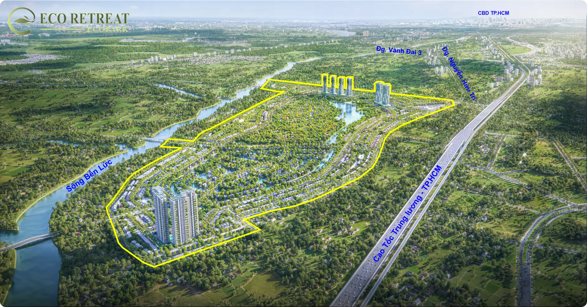 phối cảnh tổng thể eco retreat - ecopark