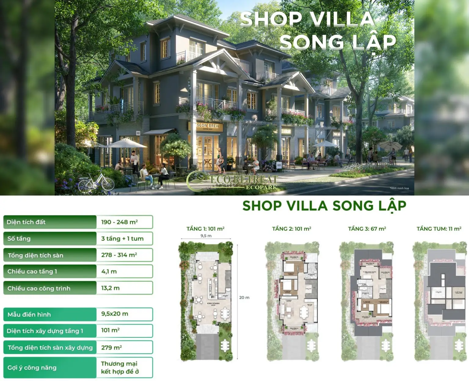 shop villa song lập eco retreat
